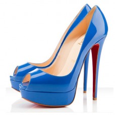 Christian Louboutin Dámské 140mm Peep Toe Lodičky Modré