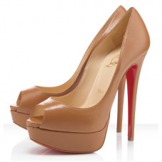 Christian Louboutin Dámské 140mm Peep Toe Lodičky Taupe