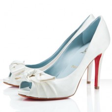 Christian Louboutin Madame Butterfly 100mm Speciální příležitosti Světle bílá Christian Louboutin Madame Butterfly 100mm Speciální příležitosti Světle bílá