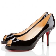 Christian Louboutin Mater Claude 80mm Peep Toe Lodičky Černé Christian Louboutin Mater Claude 80mm Peep Toe Lodičky Černé