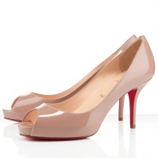 Christian Louboutin Mater Claude 80mm Peep Toe Lodičky Tělová barva Christian Louboutin Mater Claude 80mm Peep Toe Lodičky Tělová barva