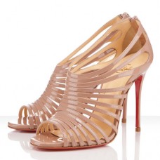 Christian Louboutin Multibrida 100mm Peep Toe Lodičky Nude