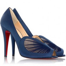 Christian Louboutin Papilipi 100mm Peep Toe Lodičky Modré
