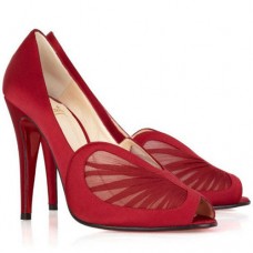 Christian Louboutin Papilipi 100mm Peep Toe Lodičky Červené