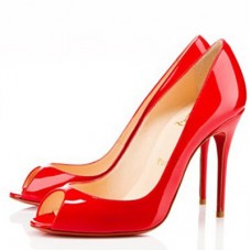 Christian Louboutin sexy 100mm peep toe lodičky červené