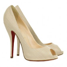 Christian Louboutin Titi 120mm Peep Toe Lodičky Béžové