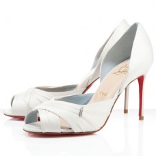Christian Louboutin Tres Ophrah 80mm Peep Toe Lodičky Světle Bílé