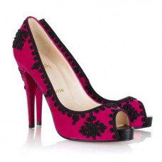 Christian Louboutin Velmi Brode 120mm Peep Toe Lodičky Rose Matador