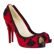 Christian Louboutin Very Brode 120mm Peep Toe Lodičky Červené