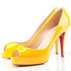 Christian Louboutin Very Prive 100mm Peep Toe Lodičky Žluté