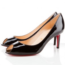 Christian Louboutin You You 80mm Peep Toe Lodičky Černé Christian Louboutin You You 80mm Peep Toe Lodičky Černé