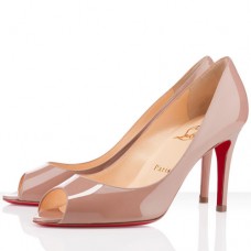 Christian Louboutin You You 80mm Peep Toe Lodičky Tělová kůže