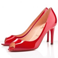 Christian Louboutin You You 80mm Peep Toe Lodičky Červené Christian Louboutin You You 80mm Peep Toe Lodičky Červené