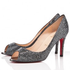 Christian Louboutin You You 80mm Lodičky s otevřenou špičkou, hematit