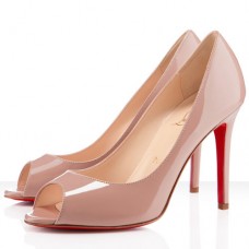 Christian Louboutin You You 100mm Peep Toe Lodičky Nude Christian Louboutin You You 100mm Peep Toe Lodičky Nude