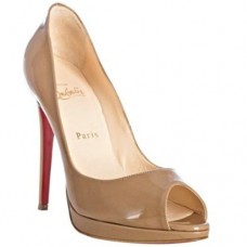 Christian Louboutin Yolanda 120mm Lodičky s otevřenou špičkou - Camel