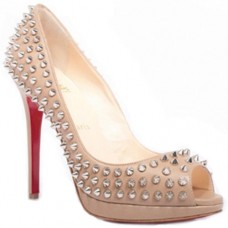Christian Louboutin Yolanda Spikes 120mm Peep Toe Lodičky Růžové Christian Louboutin Yolanda Spikes 120mm Peep Toe Lodičky Růžové