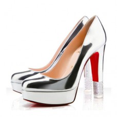 Christian Louboutin zdobené 140mm lodičky stříbrné