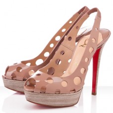 Christian Louboutin Ginza 140mm Peep Toe Lodičky Tělová kůže