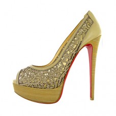 Christian Louboutin Pampas 140mm Peep Toe Lodičky Zelené