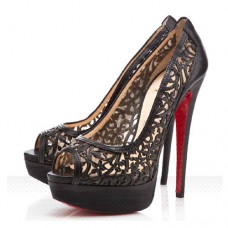 Christian Louboutin Pampas 140mm Peep Toe Lodičky Černé