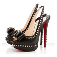 Christian Louboutin Dámské Clou 140mm Slingbacks Černé Christian Louboutin Dámské Clou 140mm Slingbacks Černé