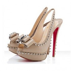 Christian Louboutin Dámské Clou 140mm Slingbacks Nude Christian Louboutin Dámské Clou 140mm Slingbacks Nude
