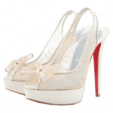 Christian Louboutin Exclu 140mm Slingbacks Bílé Christian Louboutin Exclu 140mm Slingbacks Bílé