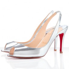 Christian Louboutin You You 80mm Slingbacks Stříbrné