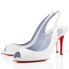 Christian Louboutin You You 80mm Slingbacks Bílé