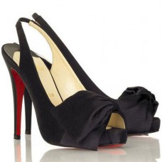 Christian Louboutin Very Noeud 120mm Slingbacks Černé