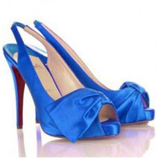 Christian Louboutin Very Noeud 120mm Slingbacks Modré