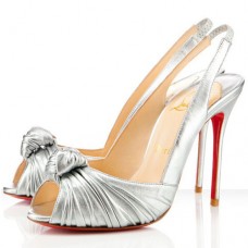 Christian Louboutin Jenny 100mm Slingbacks Stříbrné