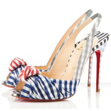Christian Louboutin Jenny 100mm slingbacks modré