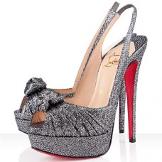 Christian Louboutin Jenny 140mm Slingbacks Šedá