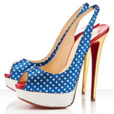 Christian Louboutin Miss America 140mm slingbacks modré