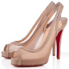 Christian Louboutin Canne A Peche 120mm Slingbacks Béžová