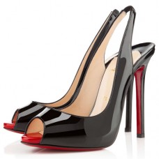 Christian Louboutin Flo 100mm Slingbacks Černá/Růžová Rtěnka