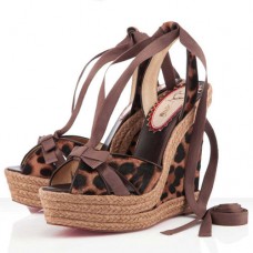 Christian Louboutin Isabelle 140mm klínky s leopardím vzorem