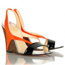 Christian Louboutin Yasmine 100mm klínky oranžové