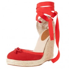 Christian Louboutin Carino Plato 120mm klínky červené Christian Louboutin Carino Plato 120mm klínky červené