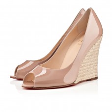 Christian Louboutin Puglia 100mm klínky tělové barvy