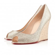 Christian Louboutin Puglia 100mm klínky zlaté