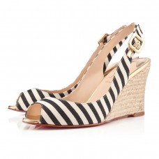 Christian Louboutin Puglia 80mm klínky černé/zlaté