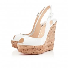 Christian Louboutin Une plume 140mm klínky bílé