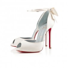 Christian Louboutin Dos Noeud 120mm Speciální příležitosti Světle bílá
