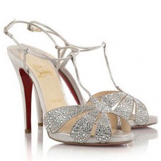 Christian Louboutin Margi Diams 120mm Sandály Stříbrné