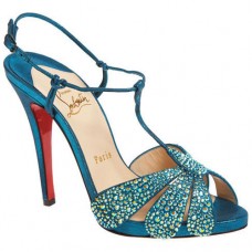 Sandály Christian Louboutin Margi Diams 120mm tyrkysové Sandály Christian Louboutin Margi Diams 120mm tyrkysové