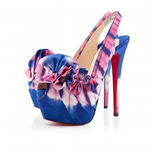 Christian Louboutin Vysoké Boubou 160mm Platformové Boty Modré/Růžové Christian Louboutin Vysoké Boubou 160mm Platformové Boty Modré/Růžové