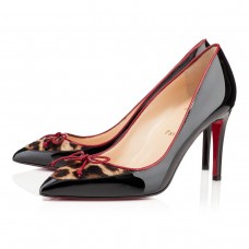 Christian Louboutin Lady Pesch 80mm Lodičky Černé/Leopard Christian Louboutin Lady Pesch 80mm Lodičky Černé/Leopard